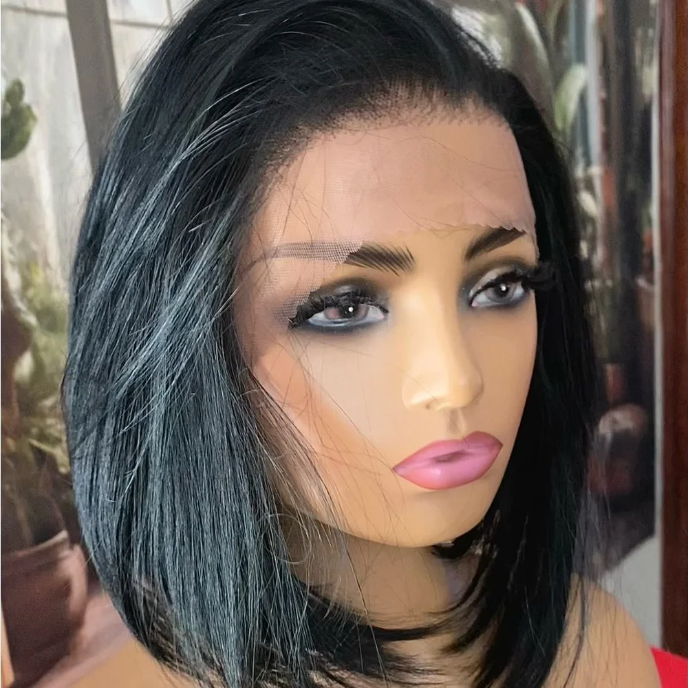 NEW! Free part Lace Front Wig - black angled bob